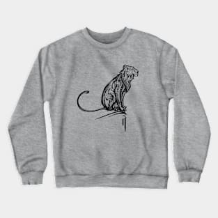 Sunset Lion - black line Crewneck Sweatshirt